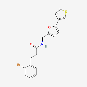 molecular formula C18H16BrNO2S B3000616 3-(2-bromophenyl)-N-{[5-(thiophen-3-yl)furan-2-yl]methyl}propanamide CAS No. 2097889-54-6