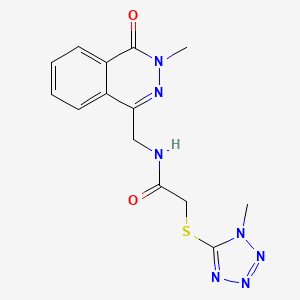 2-((1-methyl-1H-tetrazol-5-yl)thio)-N-((3-methyl-4-oxo-3,4-dihydrophthalazin-1-yl)methyl)acetamide