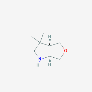 molecular formula C8H15NO B3000628 (3Ar,6aS)-3,3-二甲基-1,2,3a,4,6,6a-六氢呋喃[3,4-b]吡咯 CAS No. 2307782-29-0