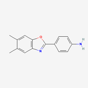 molecular formula C15H14N2O B3000629 4-(5,6-Dimethyl-1,3-benzoxazol-2-yl)aniline CAS No. 313549-30-3