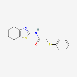 molecular formula C15H16N2OS2 B3000632 2-phenylthio-N-(4,5,6,7-tetrahydrobenzothiazol-2-yl)acetamide CAS No. 690964-31-9