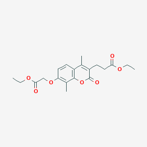 molecular formula C20H24O7 B3000634 Ethyl 3-[7-(2-ethoxy-2-oxoethoxy)-4,8-dimethyl-2-oxochromen-3-yl]propanoate CAS No. 858749-98-1