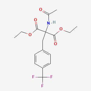 molecular formula C17H20F3NO5 B3000637 Diethyl 2-acetamido-2-[[4-(trifluoromethyl)phenyl]methyl]propanedioate CAS No. 114872-59-2