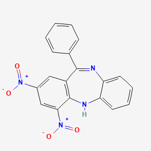 molecular formula C19H12N4O4 B3000638 2,4-Dinitro-11-phenyl-5H-dibenzo[b,E][1,4]diazepine CAS No. 71354-26-2