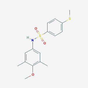 molecular formula C16H19NO3S2 B300064 N-(4-methoxy-3,5-dimethylphenyl)-4-(methylsulfanyl)benzenesulfonamide 