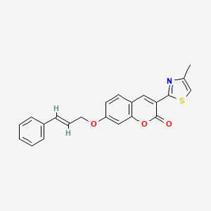 molecular formula C22H17NO3S B3000641 7-(cinnamyloxy)-3-(4-methylthiazol-2-yl)-2H-chromen-2-one CAS No. 308297-96-3