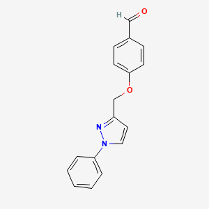 molecular formula C17H14N2O2 B3000647 4-[(1-Phenylpyrazol-3-yl)methoxy]benzaldehyde CAS No. 1375170-44-7