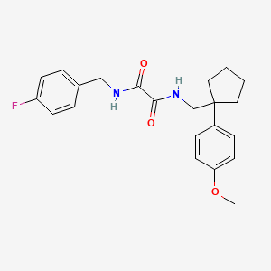 B3000651 N1-(4-fluorobenzyl)-N2-((1-(4-methoxyphenyl)cyclopentyl)methyl)oxalamide CAS No. 1091397-80-6