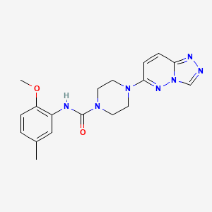 molecular formula C18H21N7O2 B3000654 4-([1,2,4]三唑并[4,3-b]哒嗪-6-基)-N-(2-甲氧基-5-甲苯基)哌嗪-1-甲酰胺 CAS No. 1058237-09-4