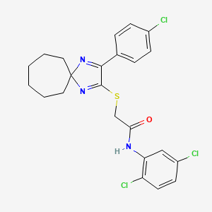 B3000657 2-((3-(4-chlorophenyl)-1,4-diazaspiro[4.6]undeca-1,3-dien-2-yl)thio)-N-(2,5-dichlorophenyl)acetamide CAS No. 899934-86-2