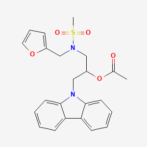 B3000660 1-(9H-carbazol-9-yl)-3-(N-(furan-2-ylmethyl)methylsulfonamido)propan-2-yl acetate CAS No. 1021208-44-5