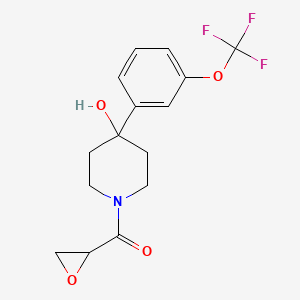 [4-Hydroxy-4-[3-(trifluoromethoxy)phenyl]piperidin-1-yl]-(oxiran-2-yl)methanone
