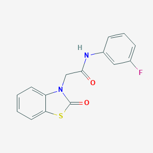 molecular formula C15H11FN2O2S B300067 N-(3-Fluoro-phenyl)-2-(2-oxo-benzothiazol-3-yl)-acetamide 