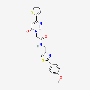 N-((2-(4-methoxyphenyl)thiazol-4-yl)methyl)-2-(6-oxo-4-(thiophen-2-yl)pyrimidin-1(6H)-yl)acetamide
