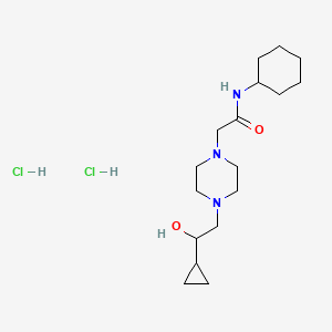 molecular formula C17H33Cl2N3O2 B3000673 N-cyclohexyl-2-(4-(2-cyclopropyl-2-hydroxyethyl)piperazin-1-yl)acetamide dihydrochloride CAS No. 1396782-16-3