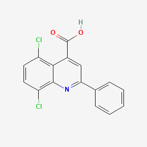 molecular formula C16H9Cl2NO2 B3000678 5,8-Dichloro-2-phenylquinoline-4-carboxylic acid CAS No. 433240-82-5