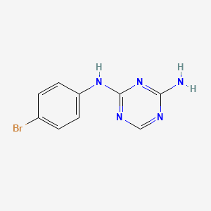 molecular formula C9H8BrN5 B3000679 N-(4-Bromo-phenyl)-[1,3,5]triazine-2,4-diamine CAS No. 72274-25-0