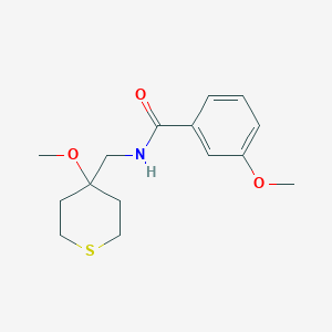 molecular formula C15H21NO3S B3000683 3-Methoxy-N-[(4-methoxythian-4-yl)methyl]benzamide CAS No. 2415500-55-7