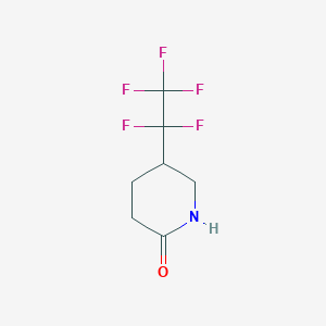 molecular formula C7H8F5NO B3000684 5-(1,1,2,2,2-Pentafluoroethyl)piperidin-2-one CAS No. 2361634-97-9