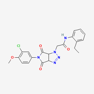 2-[5-(3-chloro-4-methoxyphenyl)-4,6-dioxo-4,5,6,6a-tetrahydropyrrolo[3,4-d][1,2,3]triazol-1(3aH)-yl]-N-(2-ethylphenyl)acetamide