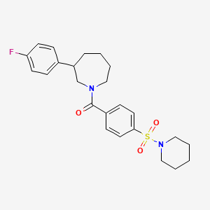 molecular formula C24H29FN2O3S B3000690 (3-(4-Fluorophenyl)azepan-1-yl)(4-(piperidin-1-ylsulfonyl)phenyl)methanone CAS No. 1706057-30-8