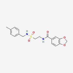 molecular formula C18H20N2O5S B3000694 N-[2-[(4-methylphenyl)methylsulfamoyl]ethyl]-1,3-benzodioxole-5-carboxamide CAS No. 899740-42-2