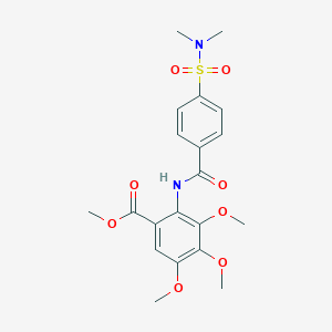 molecular formula C20H24N2O8S B300070 Methyl 2-({4-[(dimethylamino)sulfonyl]benzoyl}amino)-3,4,5-trimethoxybenzoate 