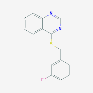 molecular formula C15H11FN2S B3000700 4-((3-Fluorobenzyl)thio)quinazoline CAS No. 852366-95-1