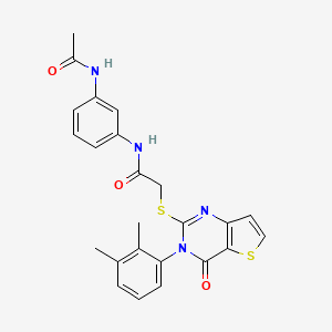 molecular formula C24H22N4O3S2 B3000704 N-[3-(acetylamino)phenyl]-2-{[3-(2,3-dimethylphenyl)-4-oxo-3,4-dihydrothieno[3,2-d]pyrimidin-2-yl]sulfanyl}acetamide CAS No. 1291848-98-0