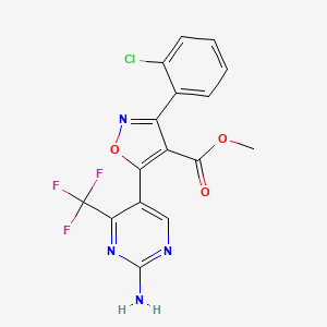 Methyl 5-[2-amino-4-(trifluoromethyl)-5-pyrimidinyl]-3-(2-chlorophenyl)-4-isoxazolecarboxylate
