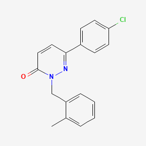 molecular formula C18H15ClN2O B3000709 6-(4-Chlorophenyl)-2-[(2-methylphenyl)methyl]pyridazin-3-one CAS No. 922881-68-3