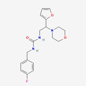 molecular formula C18H22FN3O3 B3000719 1-(4-Fluorobenzyl)-3-(2-(furan-2-yl)-2-morpholinoethyl)urea CAS No. 1209284-88-7