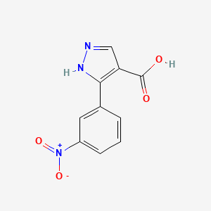 molecular formula C10H7N3O4 B3000721 3-(3-nitrophenyl)-1H-pyrazole-4-carboxylic acid CAS No. 448187-56-2