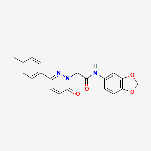 molecular formula C21H19N3O4 B3000722 N-(1,3-苯并二氧杂环-5-基)-2-[3-(2,4-二甲苯基)-6-氧代嘧啶-1-基]乙酰胺 CAS No. 941883-42-7
