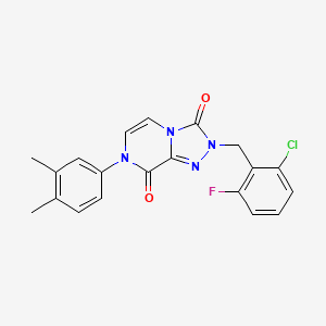 molecular formula C20H16ClFN4O2 B3000728 2-(2-chloro-6-fluorobenzyl)-7-(3,4-dimethylphenyl)-[1,2,4]triazolo[4,3-a]pyrazine-3,8(2H,7H)-dione CAS No. 2034341-76-7