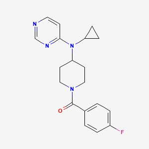 molecular formula C19H21FN4O B3000729 [4-[Cyclopropyl(pyrimidin-4-yl)amino]piperidin-1-yl]-(4-fluorophenyl)methanone CAS No. 2415487-62-4