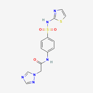 molecular formula C13H12N6O3S2 B3000747 N-(4-(N-(thiazol-2-yl)sulfamoyl)phenyl)-2-(1H-1,2,4-triazol-1-yl)acetamide CAS No. 919019-03-7