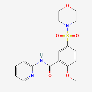 molecular formula C17H19N3O5S B3000753 2-methoxy-5-(morpholin-4-ylsulfonyl)-N-(pyridin-2-yl)benzamide CAS No. 890594-43-1