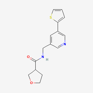 molecular formula C15H16N2O2S B3000755 N-((5-(thiophen-2-yl)pyridin-3-yl)methyl)tetrahydrofuran-3-carboxamide CAS No. 2034597-33-4