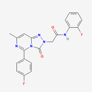 molecular formula C20H15F2N5O2 B3000757 N-(2-fluorophenyl)-2-[5-(4-fluorophenyl)-7-methyl-3-oxo[1,2,4]triazolo[4,3-c]pyrimidin-2(3H)-yl]acetamide CAS No. 1251600-38-0