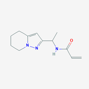 molecular formula C12H17N3O B3000762 N-[1-(4,5,6,7-Tetrahydropyrazolo[1,5-a]pyridin-2-yl)ethyl]prop-2-enamide CAS No. 2187469-48-1