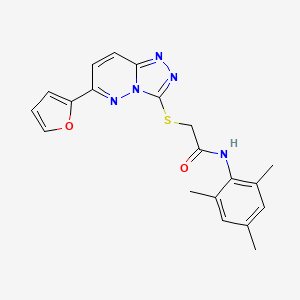 molecular formula C20H19N5O2S B3000773 2-((6-(furan-2-yl)-[1,2,4]triazolo[4,3-b]pyridazin-3-yl)thio)-N-mesitylacetamide CAS No. 894066-73-0