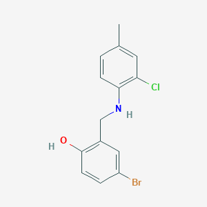 molecular formula C14H13BrClNO B3000774 4-Bromo-2-{[(2-chloro-4-methylphenyl)amino]methyl}phenol CAS No. 1232799-23-3