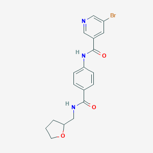 molecular formula C18H18BrN3O3 B300078 5-bromo-N-(4-{[(tetrahydro-2-furanylmethyl)amino]carbonyl}phenyl)nicotinamide 