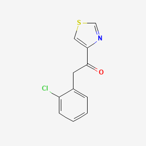 molecular formula C11H8ClNOS B3000781 2-(2-Chlorophenyl)-1-(1,3-thiazol-4-yl)ethan-1-one CAS No. 1522120-95-1