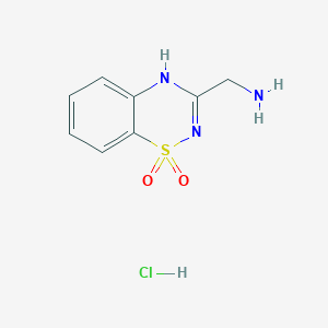 molecular formula C8H10ClN3O2S B3000787 3-(aminomethyl)-4H-1lambda6,2,4-benzothiadiazine-1,1-dione hydrochloride CAS No. 117879-59-1