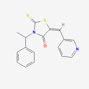 molecular formula C17H14N2OS2 B3000788 3-(Phenylethyl)-5-(3-pyridylmethylene)-2-thioxo-1,3-thiazolidin-4-one CAS No. 854003-07-9