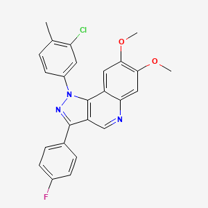 molecular formula C25H19ClFN3O2 B3000789 1-(3-chloro-4-methylphenyl)-3-(4-fluorophenyl)-7,8-dimethoxy-1H-pyrazolo[4,3-c]quinoline CAS No. 901267-31-0