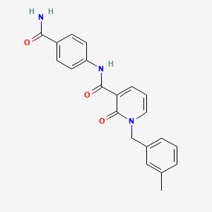 molecular formula C21H19N3O3 B3000794 N-(4-carbamoylphenyl)-1-(3-methylbenzyl)-2-oxo-1,2-dihydropyridine-3-carboxamide CAS No. 946303-61-3