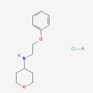 molecular formula C13H20ClNO2 B3000800 N-(2-苯氧基乙基)恶烷-4-胺盐酸盐 CAS No. 1803586-92-6